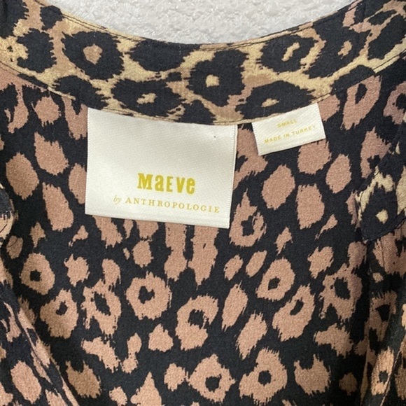 Anthropologie Maeve Juno Animal Printed V-Neck Dress Size Small - Picture 5 of 10